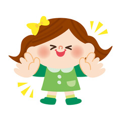 嬉しい女の子のイラスト