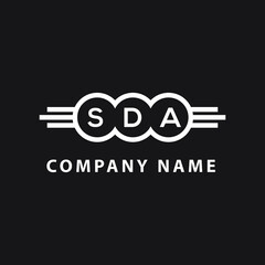 SDA letter logo design on black background. SDA  creative initials letter logo concept. SDA letter design.