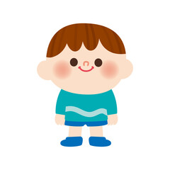 にこにこの男の子のイラスト