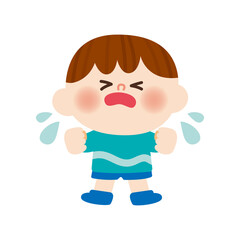 イヤイヤな男の子のイラスト