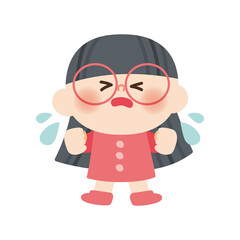 泣いてる女の子のイラスト