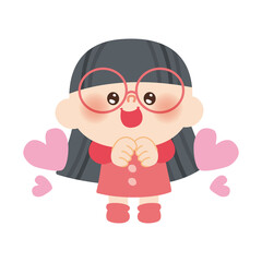 大好きな女の子のイラスト
