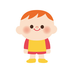 にこにこの男の子のイラスト