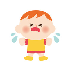 イヤイヤな男の子のイラスト