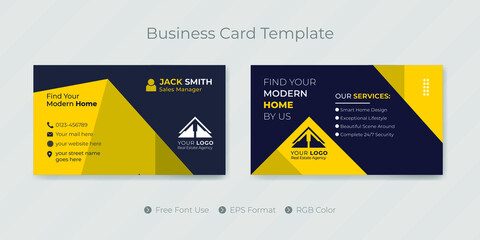Real estate business card design or visiting name card template