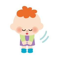 おじぎする男の子のイラスト