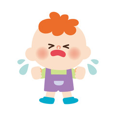 泣いている男の子のイラスト