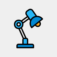 Lamp icon in filled line style, use for website mobile app presentation