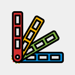 Color palette icon in filled line style, use for website mobile app presentation
