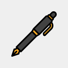 Fountain pen icon in filled line style, use for website mobile app presentation