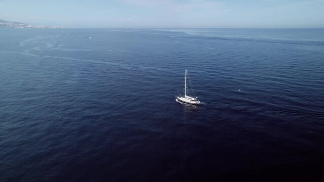 Yacht sailing on the Mediterranean sea
