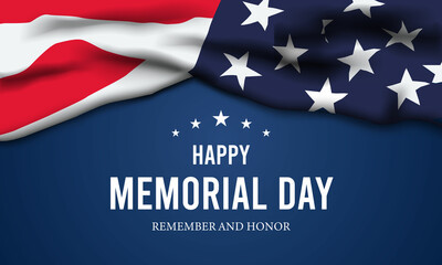 Memorial Day - Remember and honor with USA flag, Vector illustration.