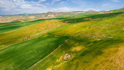 Beautiful Sicilian Landscape Near Caltanissetta, Sicily, Italy, Europe