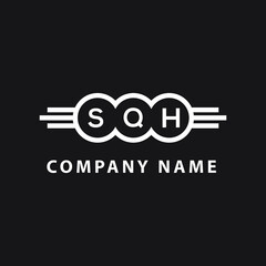 SQH letter logo design on black background. SQH  creative initials letter logo concept. SQH letter design.