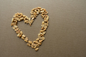 heart made of peanuts