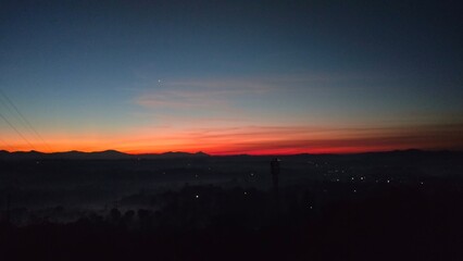 sunset over the mountains