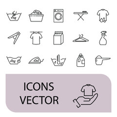 laundry icons set . laundry pack symbol vector elements for infographic web