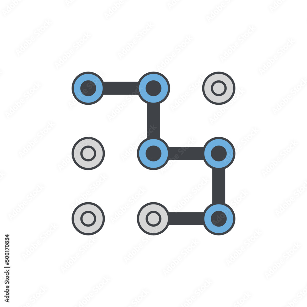 Poster pattern security lock icon in color icon, isolated on white background
