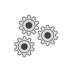 Gear Configuration icon  in color icon, isolated on white background 