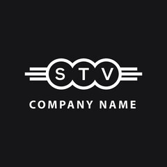 STV letter logo design on black background. STV  creative initials letter logo concept. STV letter design.
