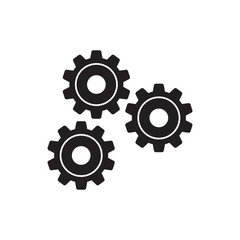 Gear Configuration  icon in black flat glyph, filled style isolated on white background