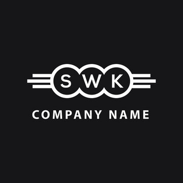 SWK letter logo design on black background. SWK  creative initials letter logo concept. SWK letter design.