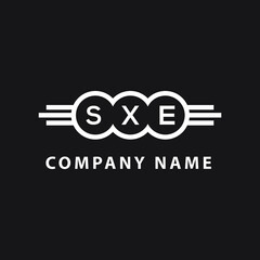 SXE letter logo design on black background. SXE creative initials letter logo concept. SXE letter design. 