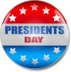 A red, white and blue icon for presidents day