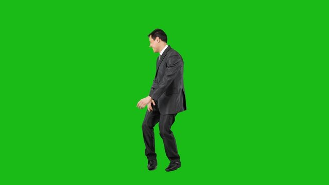 Rebellious and undisciplined employee against chroma key