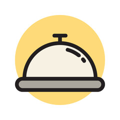 Tray , Food and drink filled outline icon.
