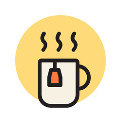 Hot Tea , Food and drink filled outline icon.