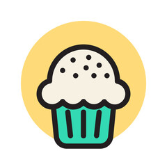 Cupcake , Food and drink filled outline icon.