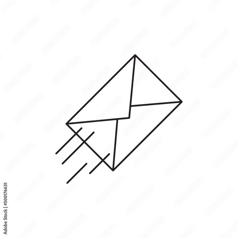 Poster email, sending mail icon in line style icon, style isolated on white background