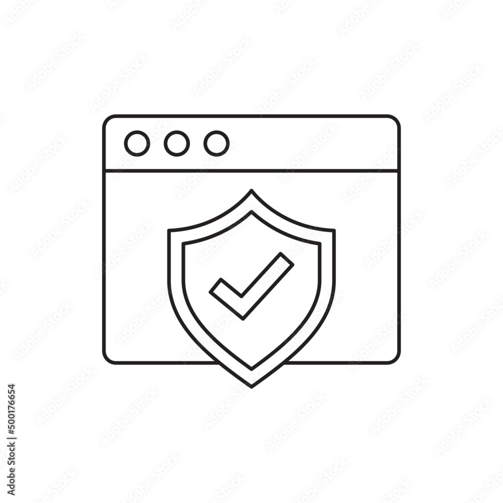 Poster browser protection security icon in line style icon, style isolated on white background