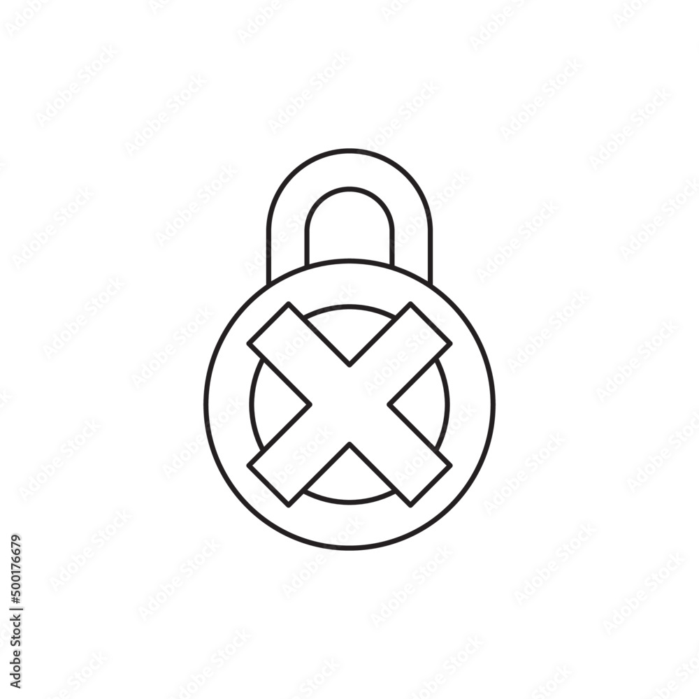 Poster insecure, unsafe icon in line style icon, style isolated on white background