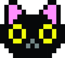  Cat pixel art Vector illustration.  Cat image or clip art.