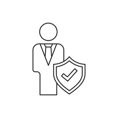 Business protection security icon in line style icon, style isolated on white background