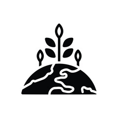 Black solid icon for sustainable