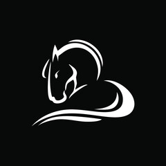 a logo illustration of a combination of a horse and a heart