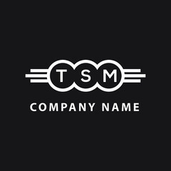 TSM letter logo design on black background. TSM  creative initials letter logo concept. TSM letter design.