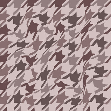 Vintage wraped distorted houndstooth plaid seamless pattern