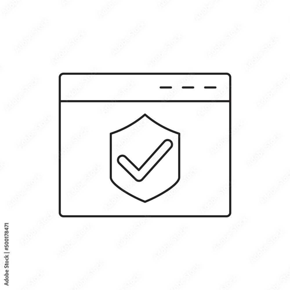 Poster browser protection security icon in line style icon, style isolated on white background