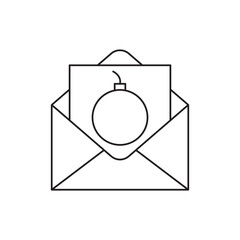 Mail bomb icon in line style icon, style isolated on white background