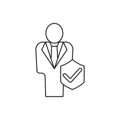 Business protection security icon in line style icon, style isolated on white background