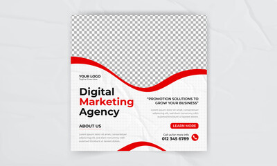 Editable Digital marketing and corporate social media post template design,  banner for social media post template