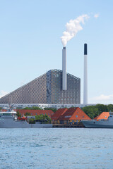 Amager Bakke (Copenhill) is combined heat and power plant and waste incineration plant, Copenhagen,...