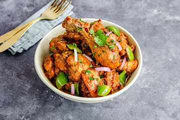 Indian Spiced Stir-Fried Chicken Close Up Photo