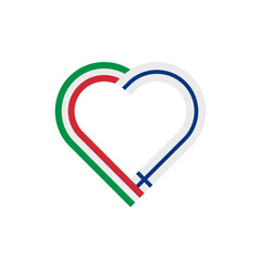 unity concept. heart ribbon icon of italy and finland flags. vector illustration isolated on white background