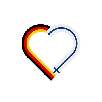 unity concept. heart ribbon icon of germany and finland flags. vector illustration isolated on white background