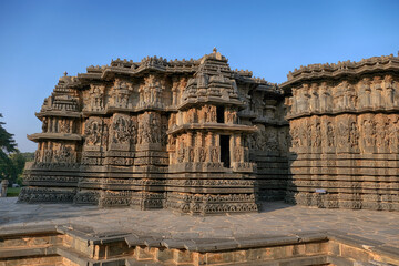 Ancient Hoysaleswara Hindu Temple Complex at Halebidu, developed under the rule of the Hoysala Empire between the 11th and 14th centuries, It is the largest monument in Halebidu, Karnataka, India.